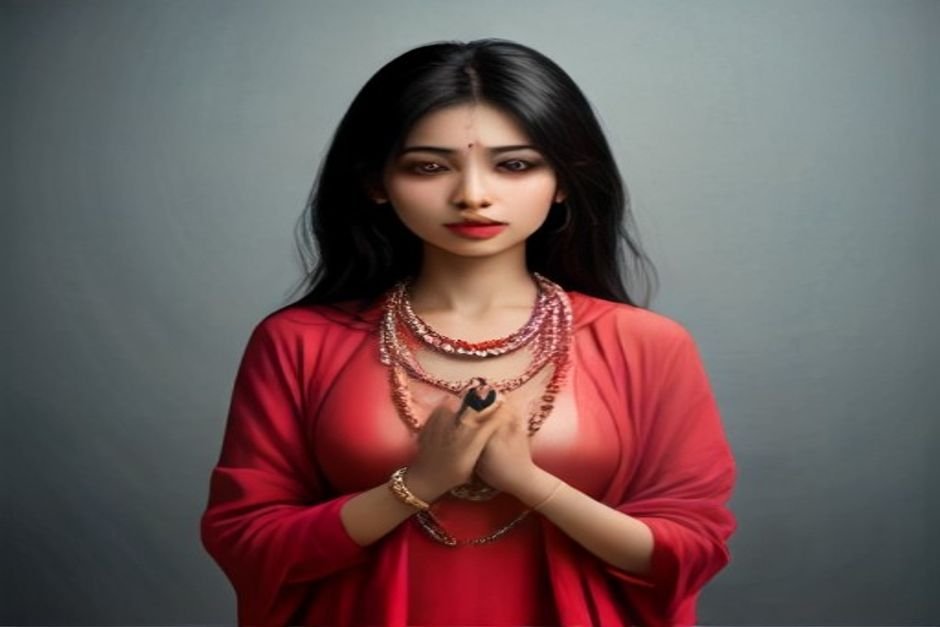 Devotee performing daily prayer with sacred mala beads
