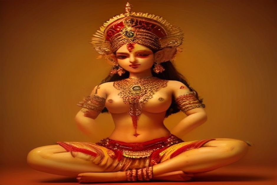 Navratri festival celebration with Durga deity statues