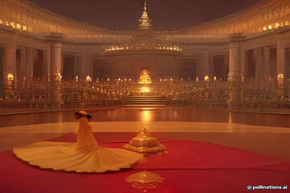 Spiritual pilgrims worshipping at ancient Hindu shrine