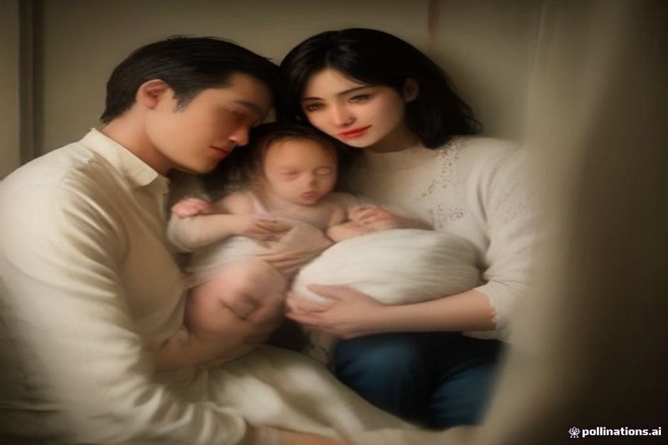 Extended family members bonding with newborn baby