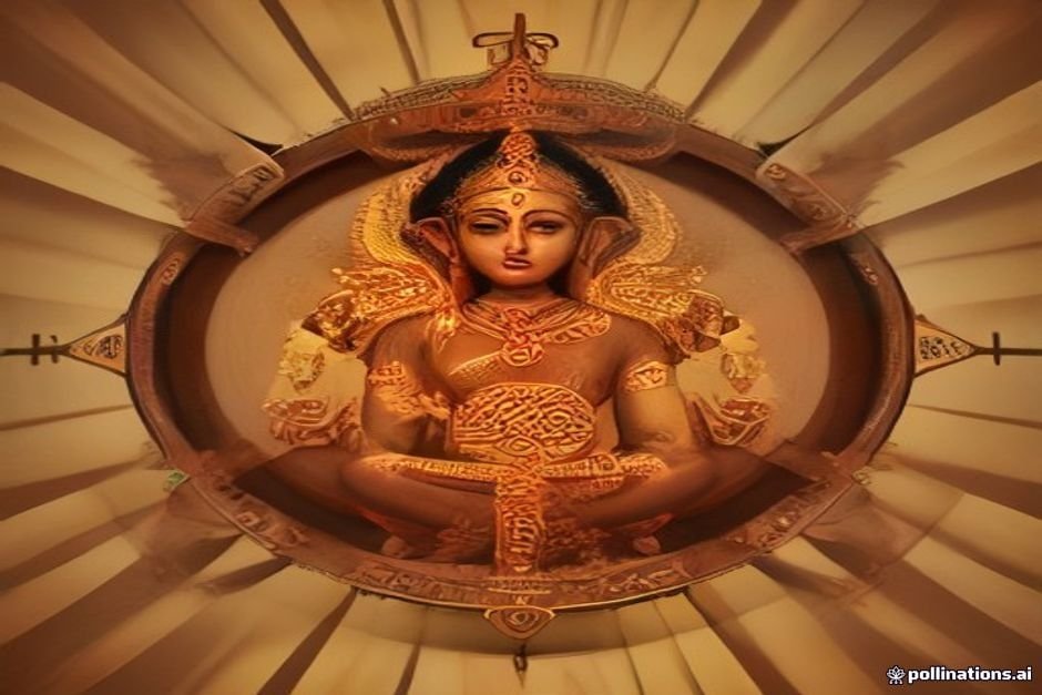Kannada language script with Hindu spiritual iconography