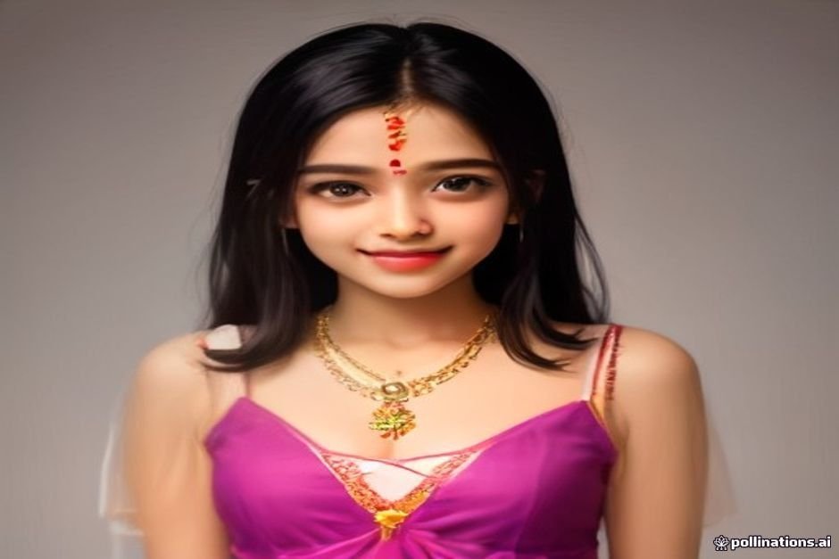 Young girl wearing traditional Kannada silk saree and temple jewelry