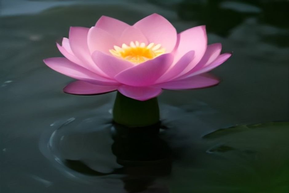 Sacred lotus symbolizing enlightenment and purity
