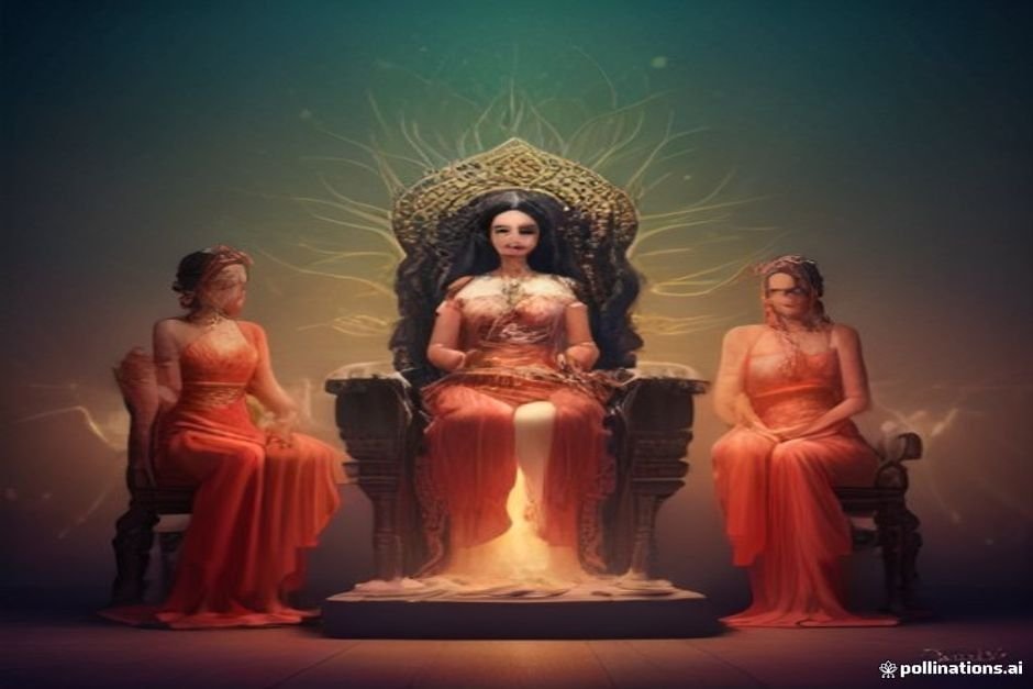Nine forms of Navratri Devi arranged in sacred circle
