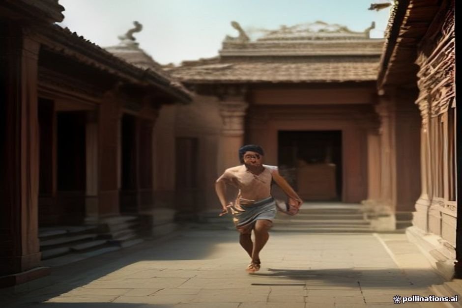 Active male dog enjoying outdoor Tamil cultural environment