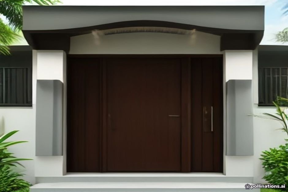Contemporary home facade with elegant Malayalam name inscription