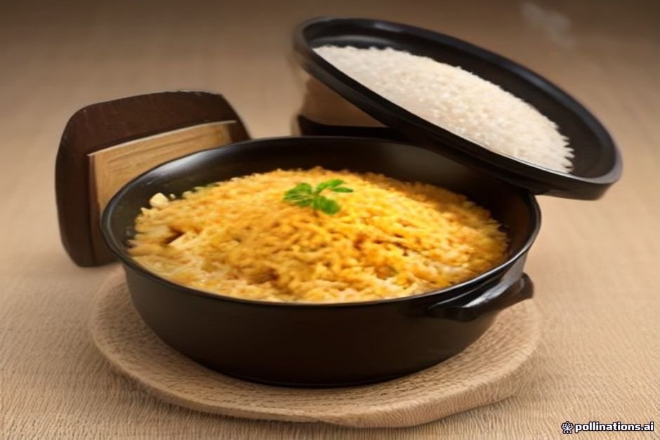 Golden biryani rice layered with visible cardamom pods and aromatic spices