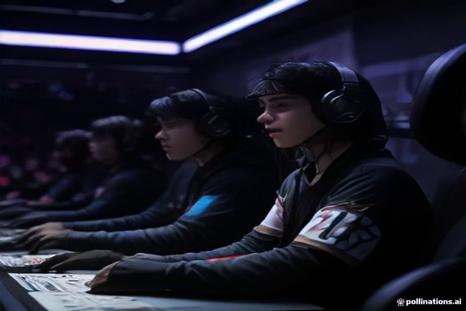 Esports competitors in team uniform gaming