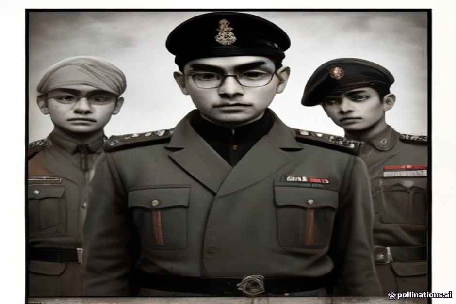 Subhas Chandra Bose military leader with armed soldiers