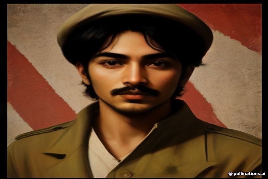 Young revolutionary Bhagat Singh freedom fighter portrait