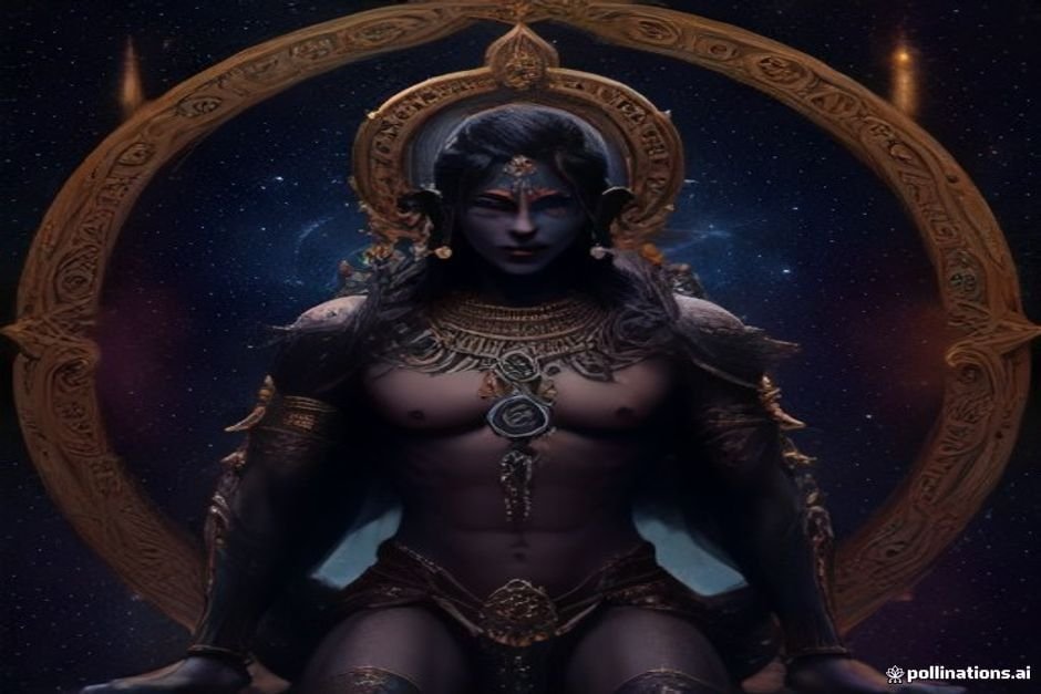 Vishnu cosmic form universe spiritual art illustration
