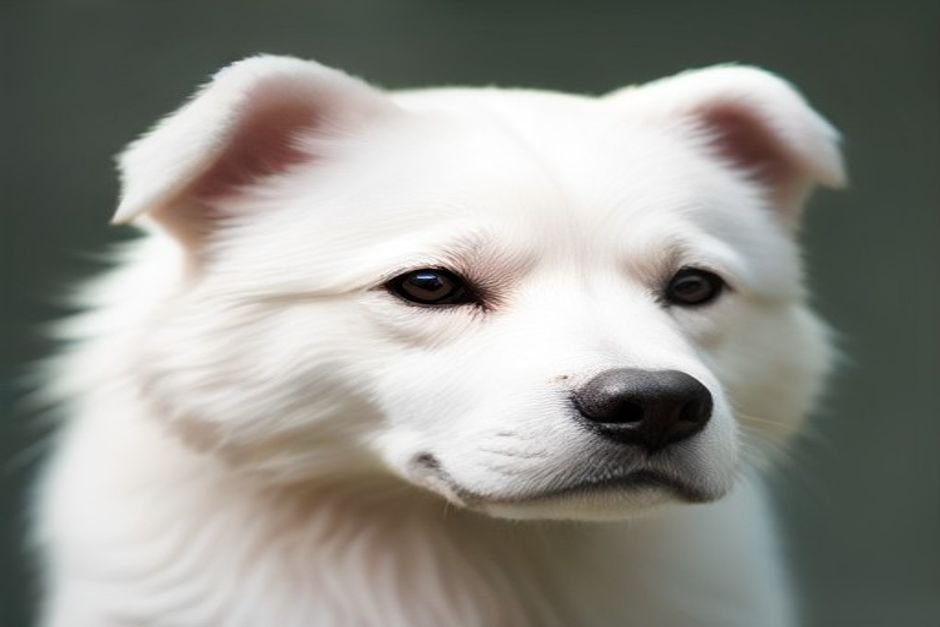 Elegant white dog with sophisticated expression