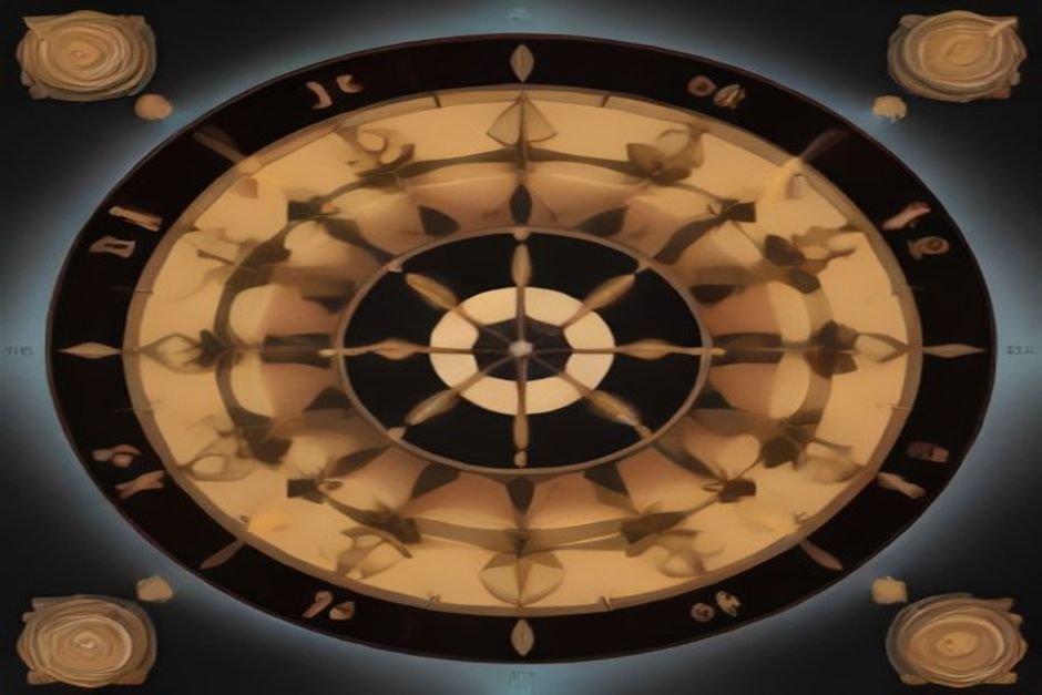 Complete horoscope circle with Hindi and English zodiac translations