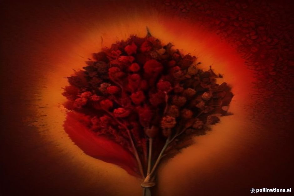 Collection of Indian spices and botanical flowers arranged by color from red to yellow