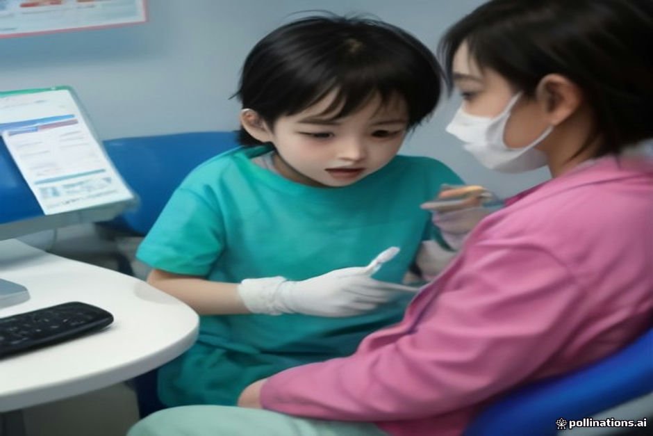 Child-friendly dental environment with caring dentist interaction