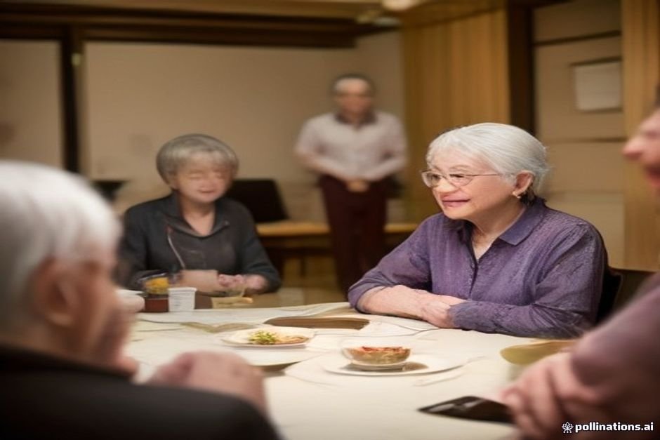 Multi-generational family honoring elder at farewell celebration