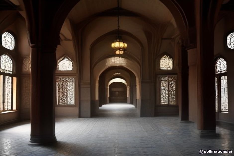 Interior of mosque showcasing intricate Islamic architecture