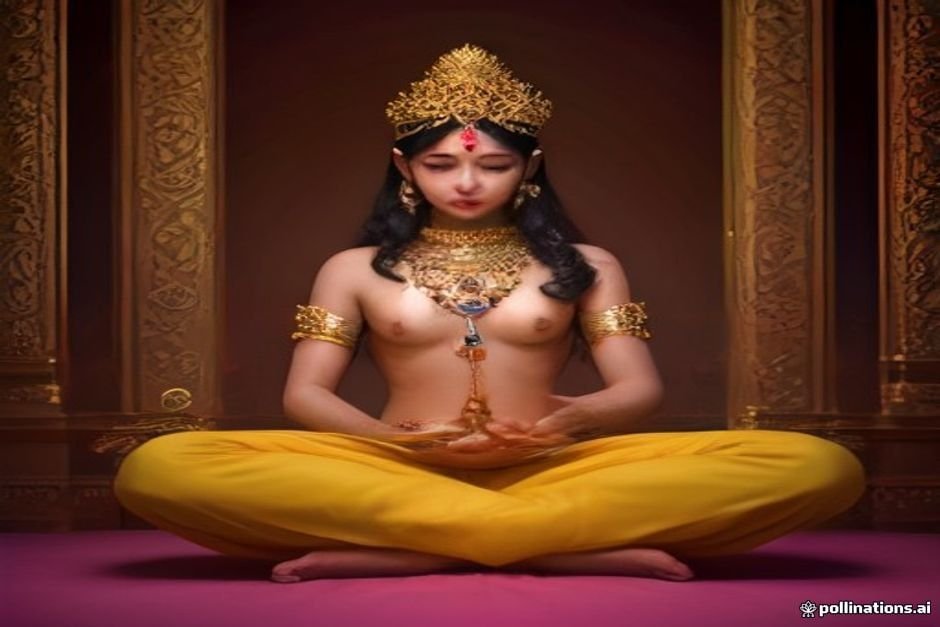 Krishna offering blessings to kneeling Hindu devotees