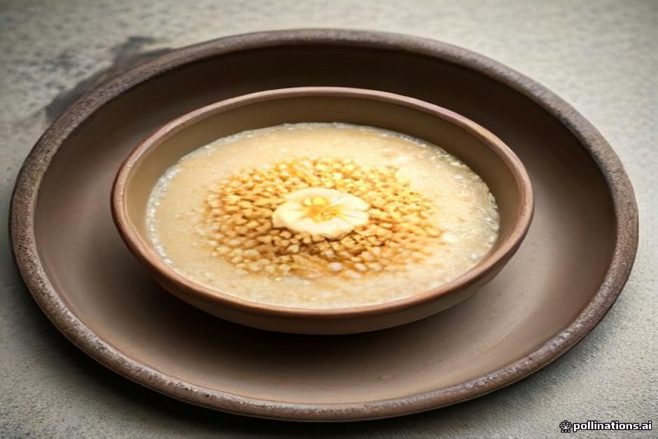 Traditional prepared millet grain dish serving