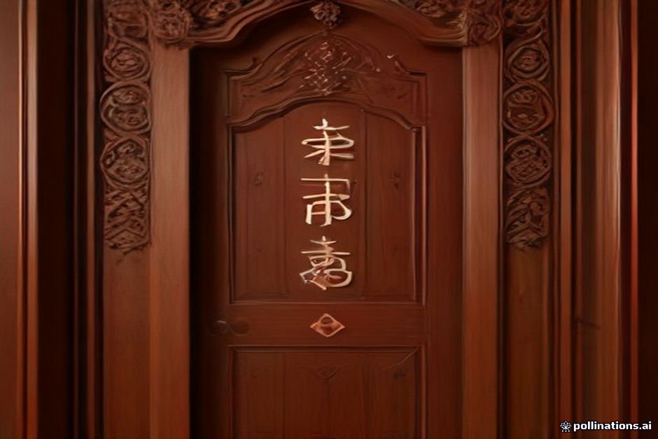 Decorative Marathi house nameplate on ornamental wooden doorway