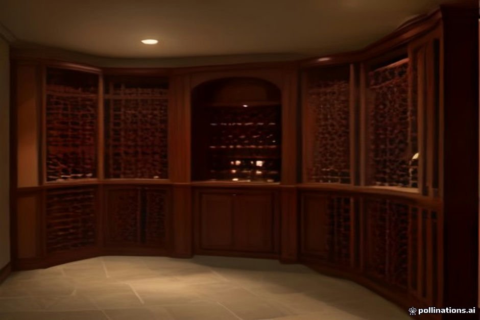 Premium wine bottles stored in proper conditions within an elegant cellar setting